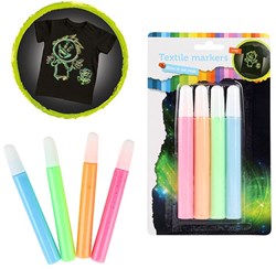 4 Textile markers Glow in the dark 47113A