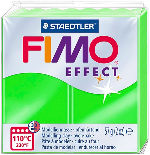 Fimo modelling clay neon green - oven-bake clay 57g creative