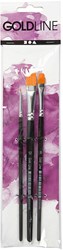 Creativ Company brush set acrylic flat - Gold Line 3 pcs painting