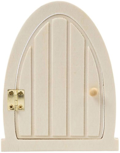 Creativ Company wooden miniature door with hinges 13x10cm craft decor-2