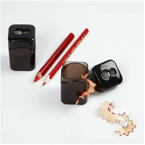 Creativ Company pencil sharpener black double sharpener with collector-2
