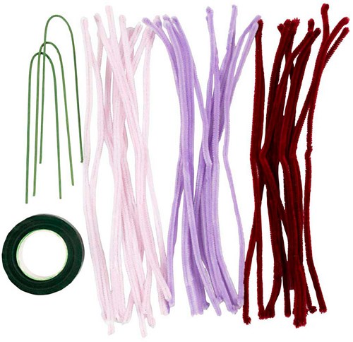 Creativ Company craft set flowers chenille wire light pink hobby-2