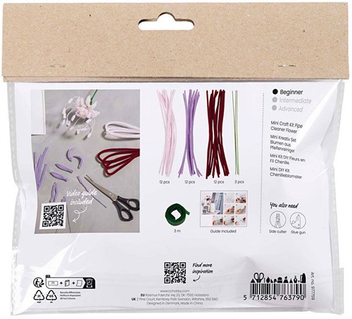 Creativ Company craft set flowers chenille wire light pink hobby-3