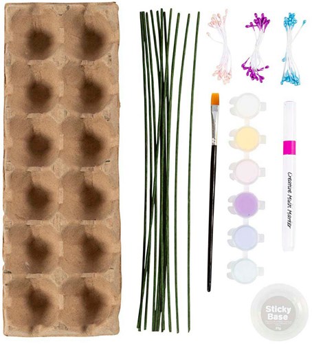 Creativ Company craft set flowers egg cartons pastel colours sustainable-2