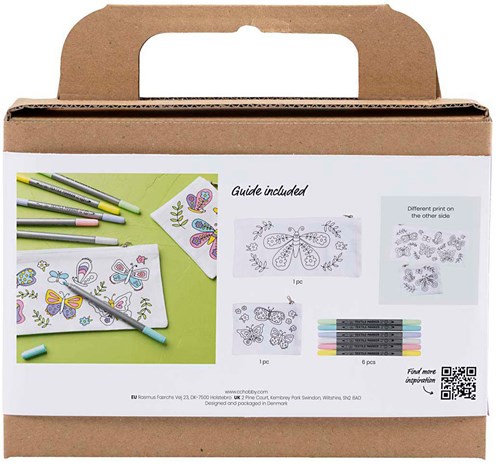 Creativ Company craft set textile decorating butterflies pastel colours - creative kit-3