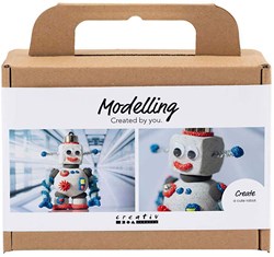 Creativ Company craft set robot modeling blue grey red clay