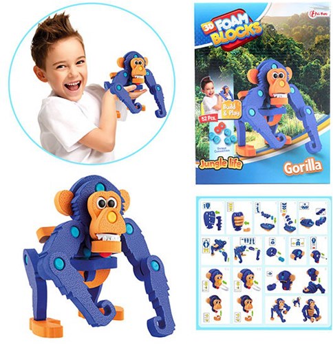 3D puzzle construction foam monkey 43543A