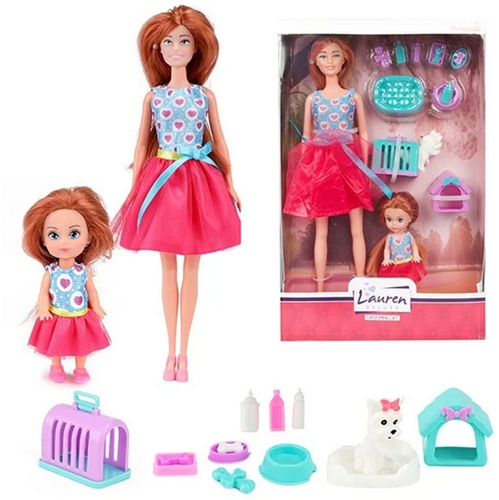 Toi-Toys Lauren teenage doll with dog set and accessories for girls
