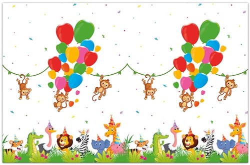 Globos tablecloth jungle balloons - plastic - 120x180cm - party