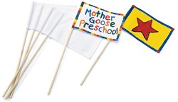 Colorations - Canvas Vlaggen met Stok Wit, Set van 12