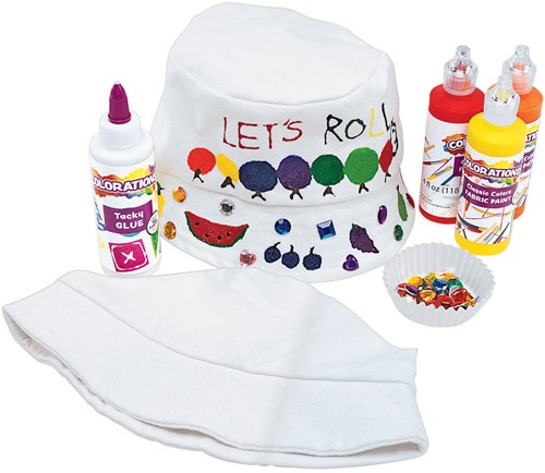 Colorations canvas bucket hat craft set - 10 pieces for kids