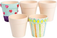 Colorations Ceramic Flower Pot Craft Set - Decorate Your Own Planters - Set of 12