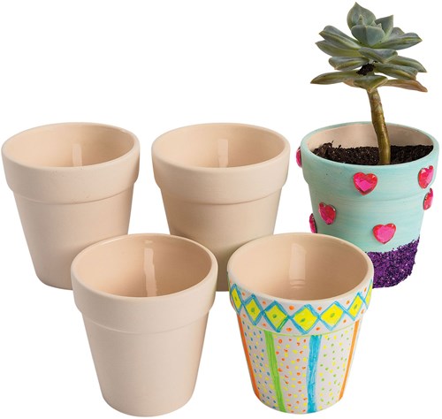 Colorations Ceramic Flower Pot Craft Set - Decorate Your Own Planters - Set of 12-2