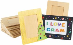 Colorations - Wooden photo frame craft set for kids, set of 12 pieces