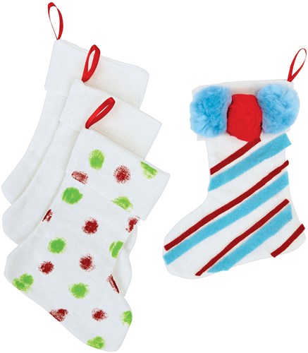 Colorations Christmas stocking craft set - Decorate your own stocking, set of 12