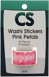 Colorations - Washi stickers pink flower petals 80 pieces craft fun