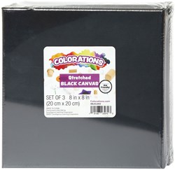 Colorations canvas black painting surface 20x20cm set of 3 - creative toy