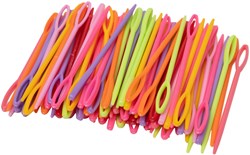 Colorations wool needles set - 100 colorful plastic craft needles