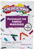 Colorations fabric marker set - permanent markers for textiles 12 colors