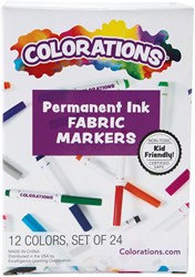 Colorations fabric marker set - permanent markers for textiles 12 colors