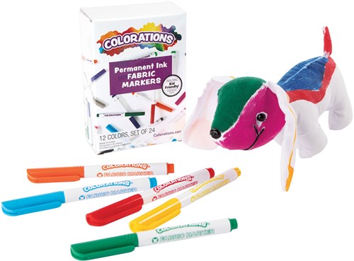 Colorations fabric marker set - permanent markers for textiles 12 colors-2