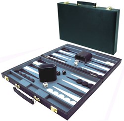 HOT Games Backgammon case 38 cm. Black plain