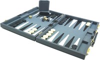 HOT Games Backgammon Case 38 cm Grey-Black Board Game-2