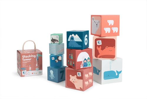 Stacking tower stacking toy educational cardboard toddler - colorful game-3
