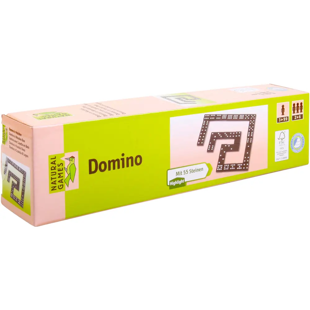 Vedes domino game in wooden box 55 tiles educational toy