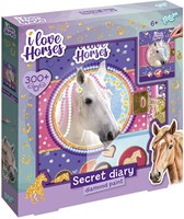 Totum horses secret diary diamond painting with lock and stickers