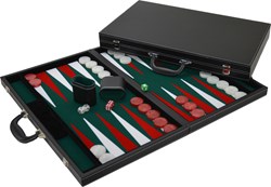 HOT Games Backgammon inlaid felt 38cm green/red.
