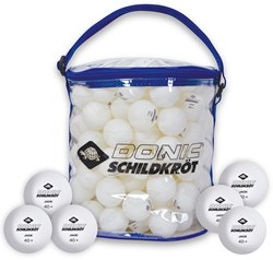 Schildkröt table tennis balls white poly 40+ 144 pieces in carrying bag