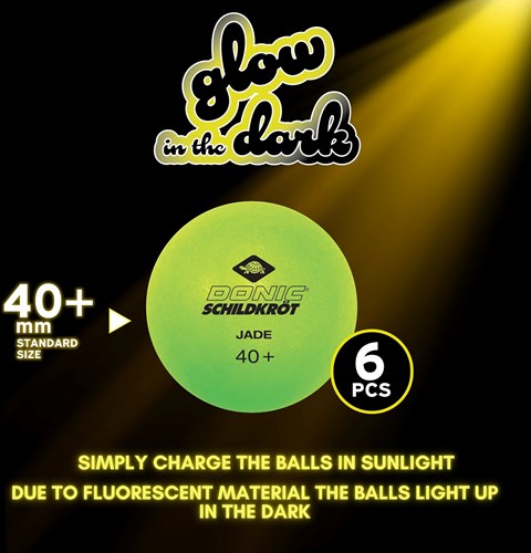 Schildkröt Table Tennis Balls Glow in the Dark 6 pcs Poly 40+ Quality-2