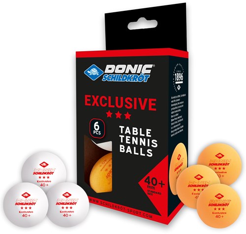 Schildkröt table tennis balls 3-Star Poly 40+ 6 pieces white and orange