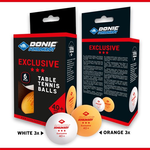 Schildkröt table tennis balls 3-Star Poly 40+ 6 pieces white and orange-2