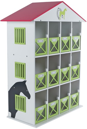 Kids GLOBE horse toy storage box with 12 compartments wood-3