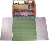 Kids GLOBE wooden toy farm stable with meadow 1:32 scale-2