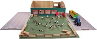 Kids GLOBE wooden toy farm stable with meadow 1:32 scale-3