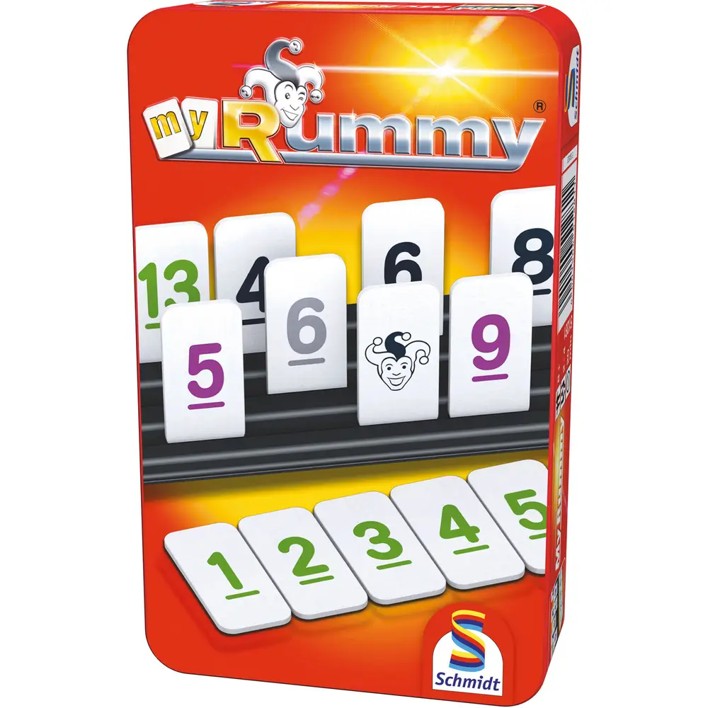 Schmidt educational travel game MyRummy in metal tin - 8+ - family game