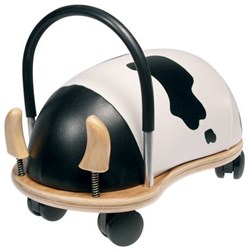 Wheelybug ride-on cow small - wooden animal toy for toddlers