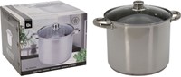 Excellent Houseware cooking pot stainless steel with lid 9 liter silver pan-2
