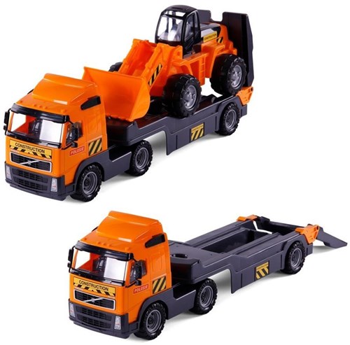 Polesie Volvo toy truck with trailer and bulldozer blue