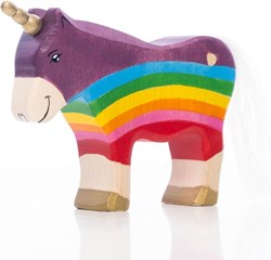 Lilu Unicorn toy figure pony rainbow FSC wood hand-painted