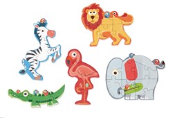 Scratch Safari beginner puzzle cardboard animals 26 pieces kids