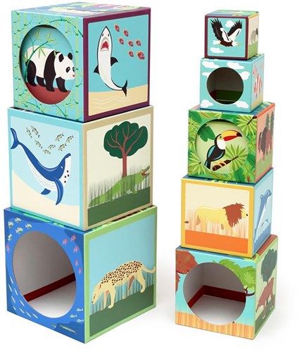 SCRATCH Stacking Tower - Animals of the World-2