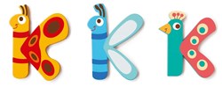 Scratch wooden letter K - kids room decoration 6 cm