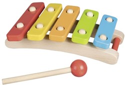Goki wooden xylophone musical toy with 5 tunes for children