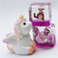 Foam Brain Games dice set mystic unicorn for RPG games