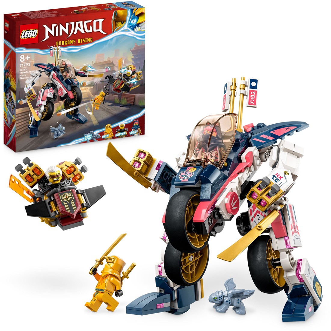 LEGO 71792 NINJAGO Sora s transforming mecharacemotor 2in1 Set