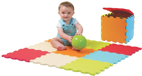 Ludi foam play mat baby 90x90 cm colourful comfort motor skills-3